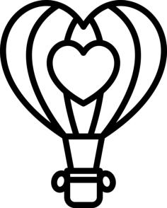 Heart Shaped Hot Air Balloon Vinyl Svg File, Free Vectors File